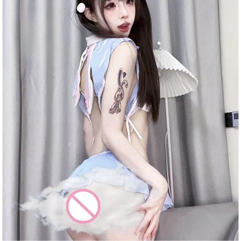 Новый сексуальный трехточечный костюм горничной JK с женским эротическим бельем, вырезанный и несъемный, милый набор униформы горничной