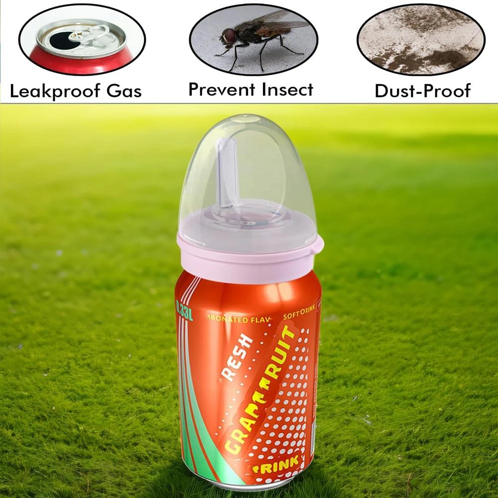 1pc Leak-proof Reusable Soda Can Lids With Straw Durable Eco-friendly Drink Lids For Outdoor Picnic Camping Party