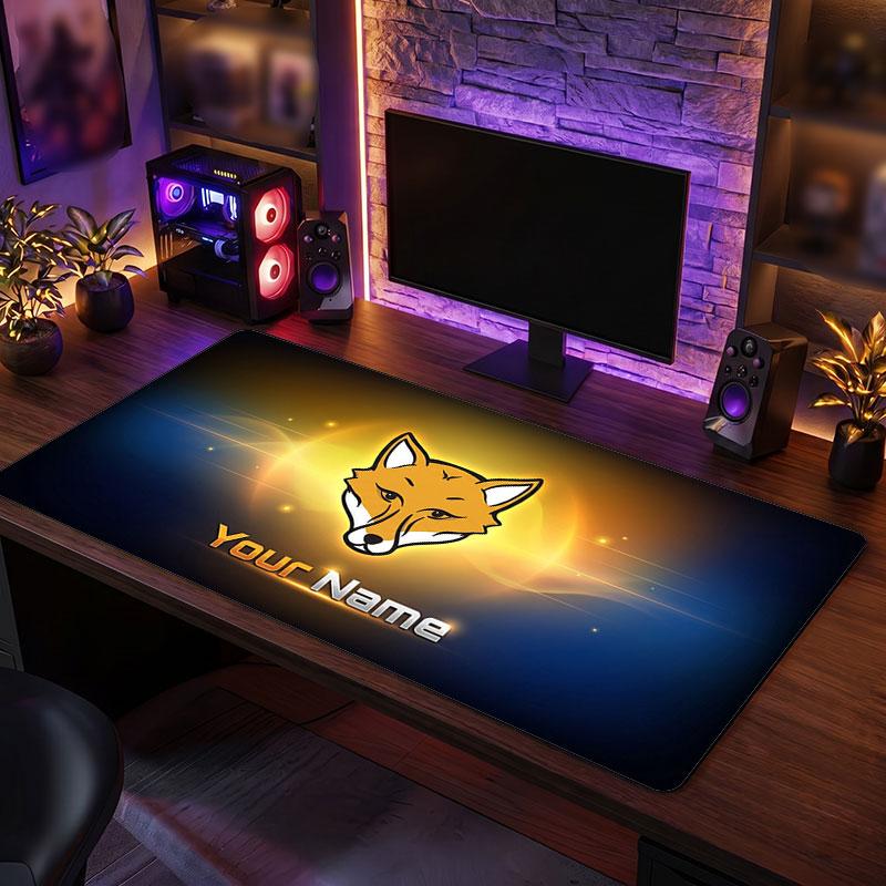 Leicester City Custom Large Mouse Pad, Personalized Name Text Print, Football Logo Non‑Slip Desk Mat Gaming Gift