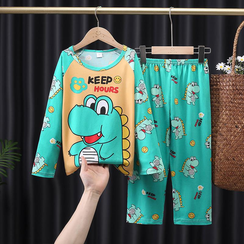 Children Cotton Pajama Set Girls Long Sleeve Sleepwear Home Clothes Cute Print
