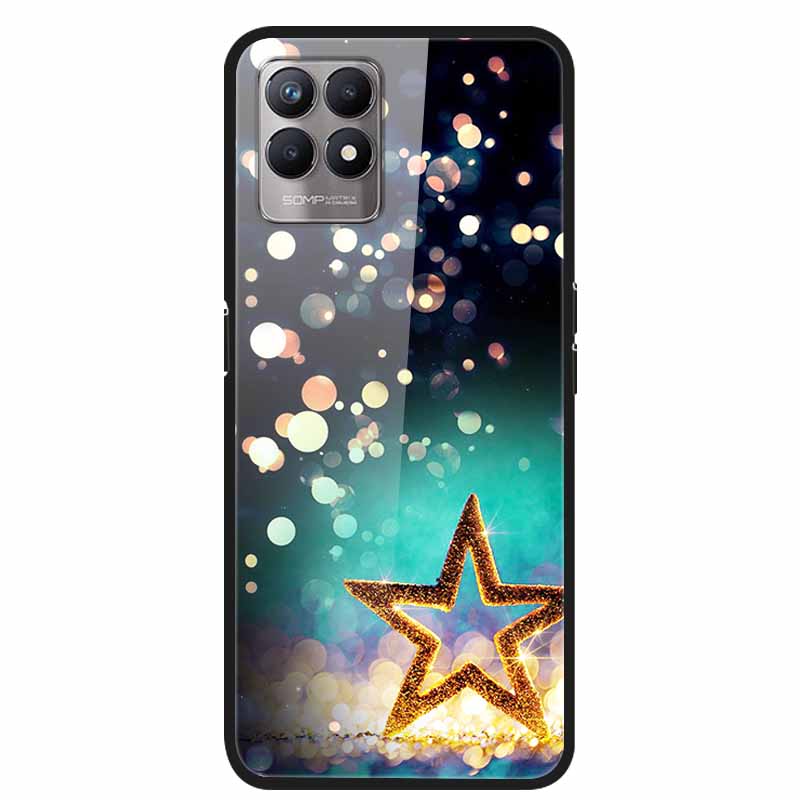For Realme 8i Cases Realme 8 5G Tempered Glass Hard Back Cover For Realme8 Phone Cases Soft Bumper Fundas for Realme 8 i Realme8