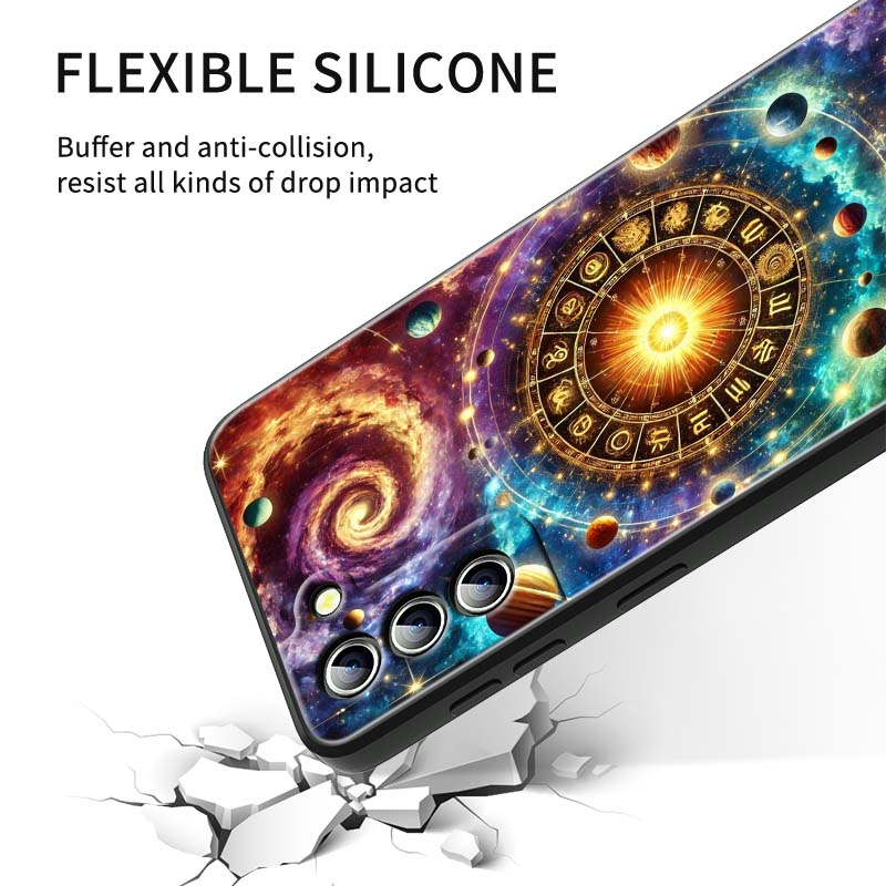 Чехол для телефона с узором «Космическое звездное небо» для Samsung Galaxy S26 S25 S24 S23 S22 S21 S20 Ultra Plus FE 5G, черный, мягкий ТПУ