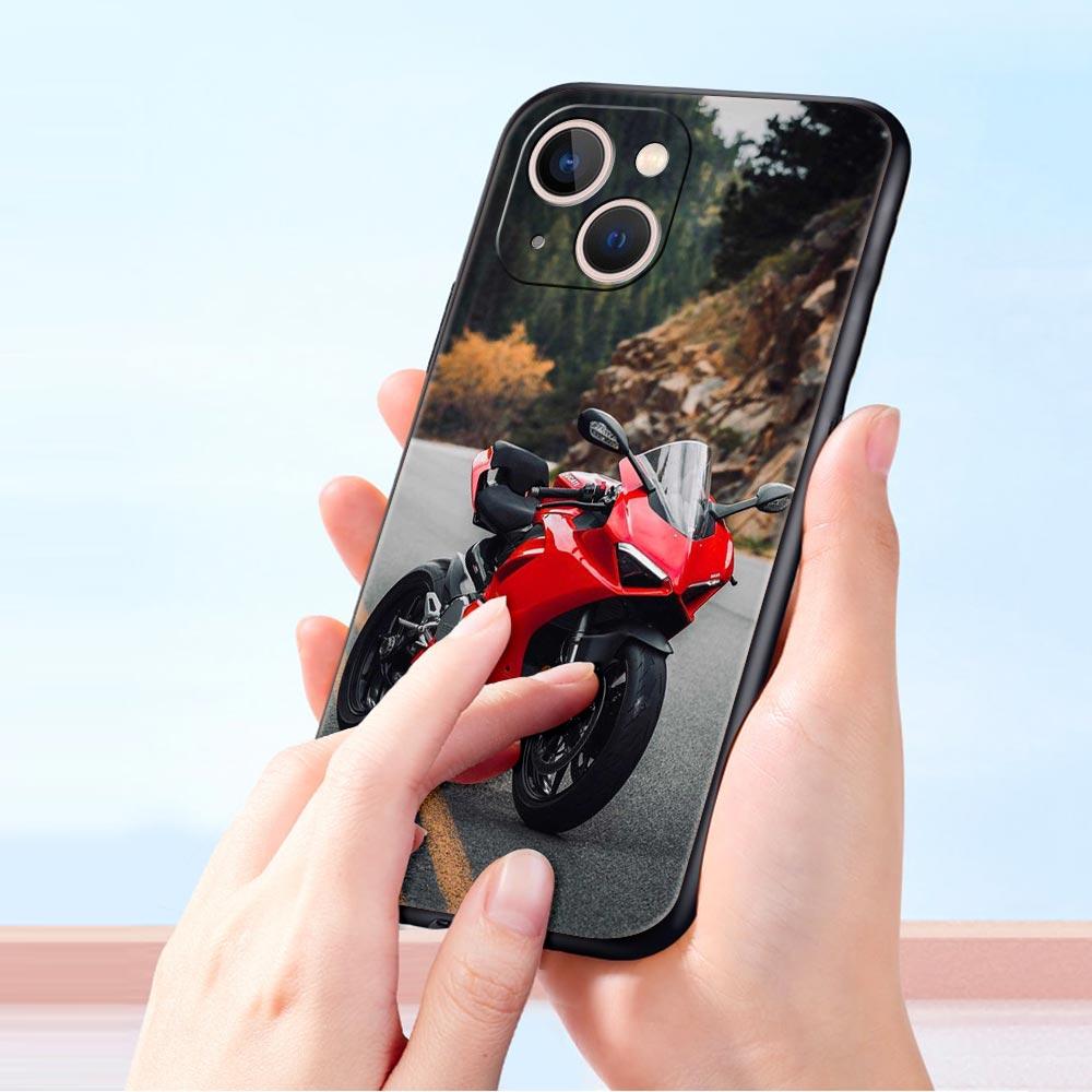 Чехол для телефона Мото Кросс Мотоцикл Спорт Для iPhone 17 16 15 Pro Max 11 12 13 14 7 8 Plus SE 2020 X XR XS Мягкий Черный