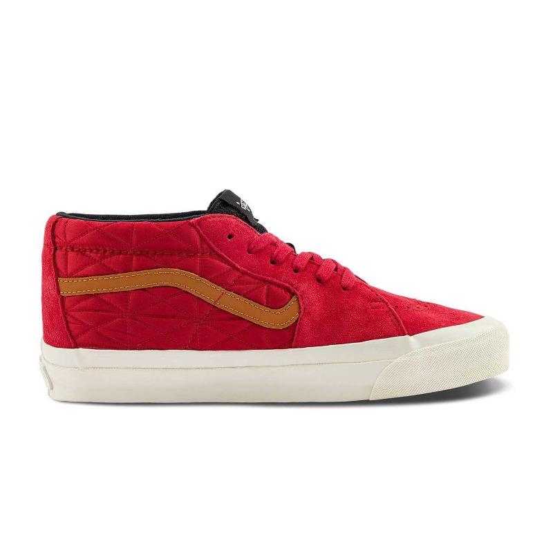 Vans LX SK8-MID REISSUE 83 Fashion Wear Resistant Support Low Top Skate Shoes Unisex Red VN000CQQD6X