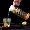 Transparent Stripe Pitcher with Lid Water Bottle Ice Tea Pot Water Jug  Beverage