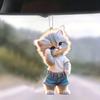 Cartoon Cat Hanging Decoration Home Indoor Christmas Tree Car Rearview Mirror 2D Flat Acrylic Kitten Man Hanging Ornament Animal Pendant