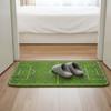 Flannel Football Court Pattern Doormat Non-slip Bath Mat Football Field Floor Mat  Living Room