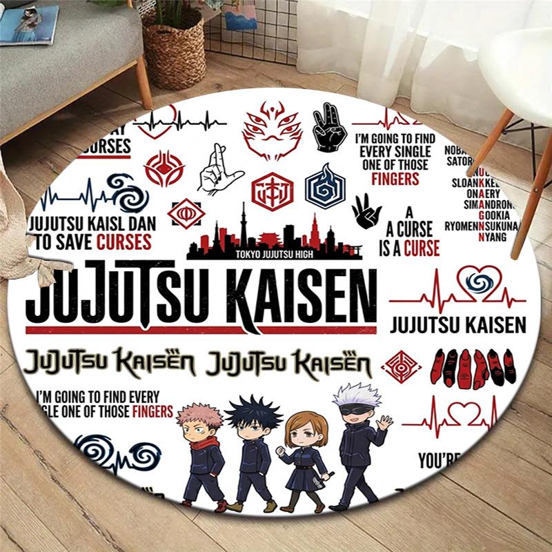 Ковер с круглым ворсом Jujutsu Kaisen Ковер для гостиной, спальни, дивана, игровой комнаты Декор Нескользящий коврик для пола