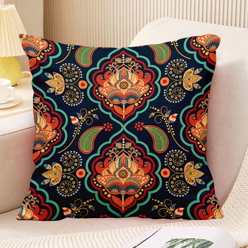 Декоративная наволочка с принтом в стиле бохо в винтажном стиле для спальни, гостиной, квадратная подушка, наволочка