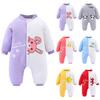 Комбинезон с капюшоном и вышивкой для новорожденных мальчиков и девочек, теплая одежда