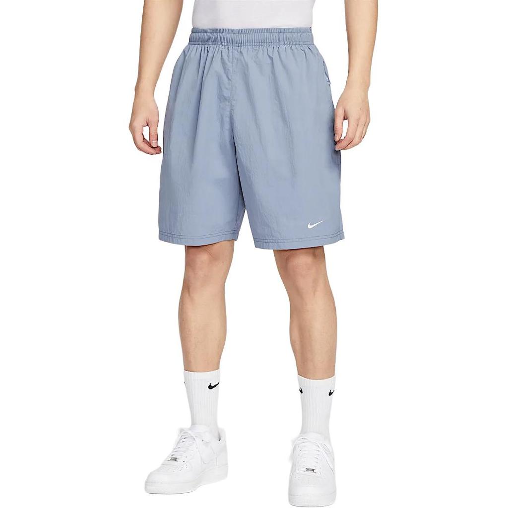 Nike Solo Swoosh Casual Shorts Men's Gray Slate Blue