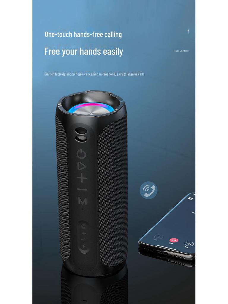 Wireless Bluetooth Mini Speaker with Colorful Lights & Heavy Bass for Home, Outdoor, Office, Card Slot Feature