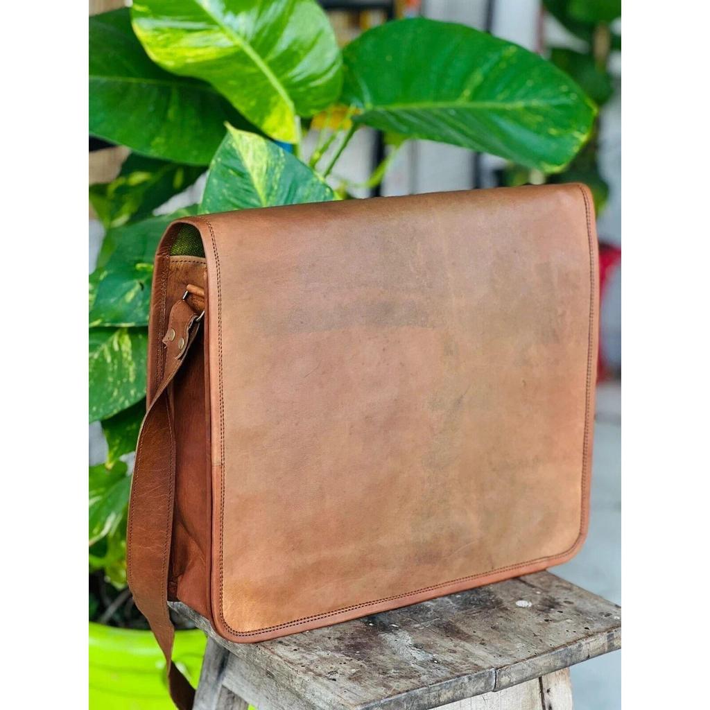 Vintage Top Choice Leather Laptop Messenger Handmade Briefcase Bag Satchel