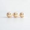 20Pcs Smiles Wood Beads Natural Wood Beads for Crafting Wooden Faced Beads Wooden Balls with Hole for DIY Decor Craft