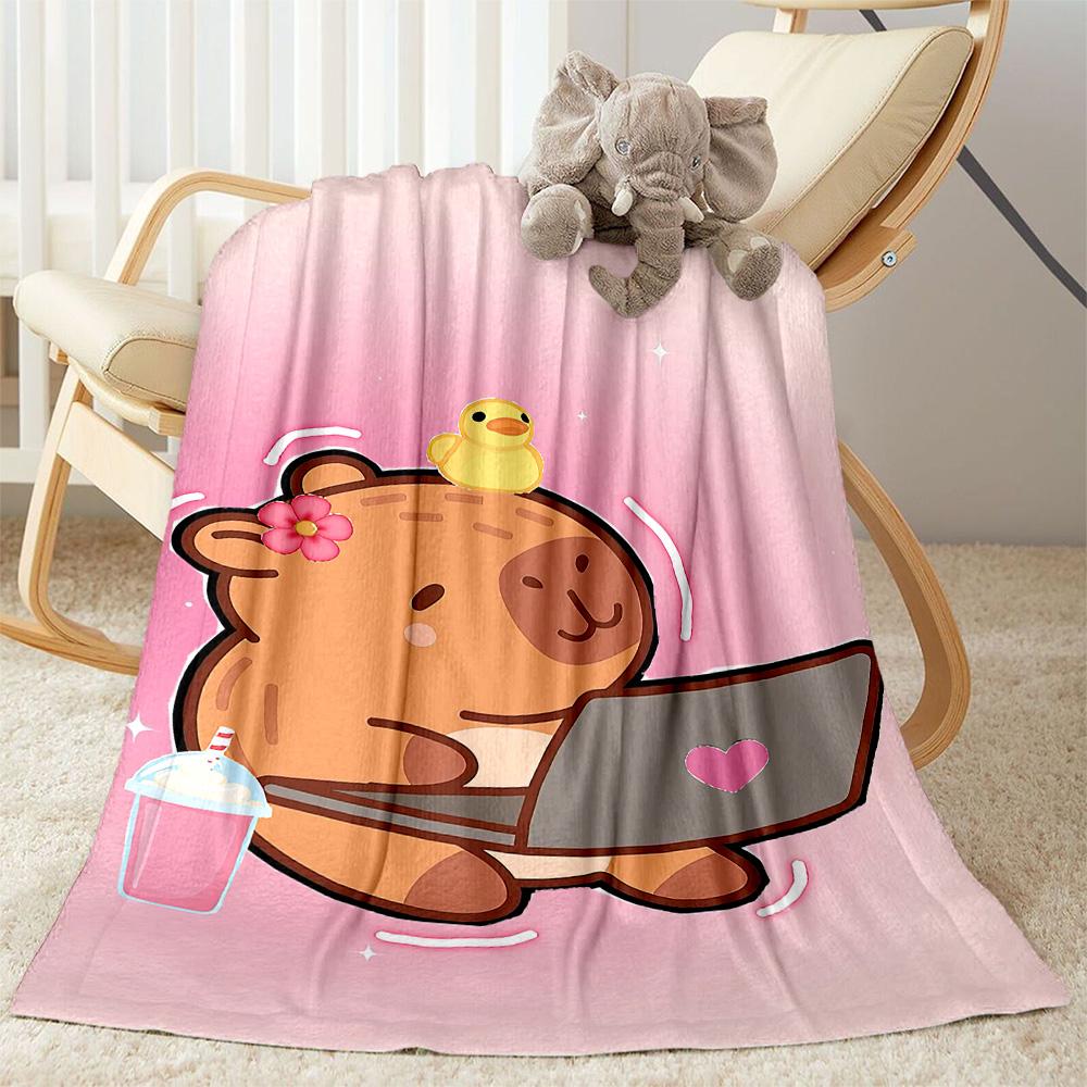 Winter Capybara In Scarf Blankets are suitable for living rooms, bedrooms, camping, and other places, making them an ideal choice for gifts.