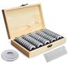 50Pcs Coins Storage Box With Adjustment Pad Adjustable Antioxidative Wooden Commemorative Coin Collection Case