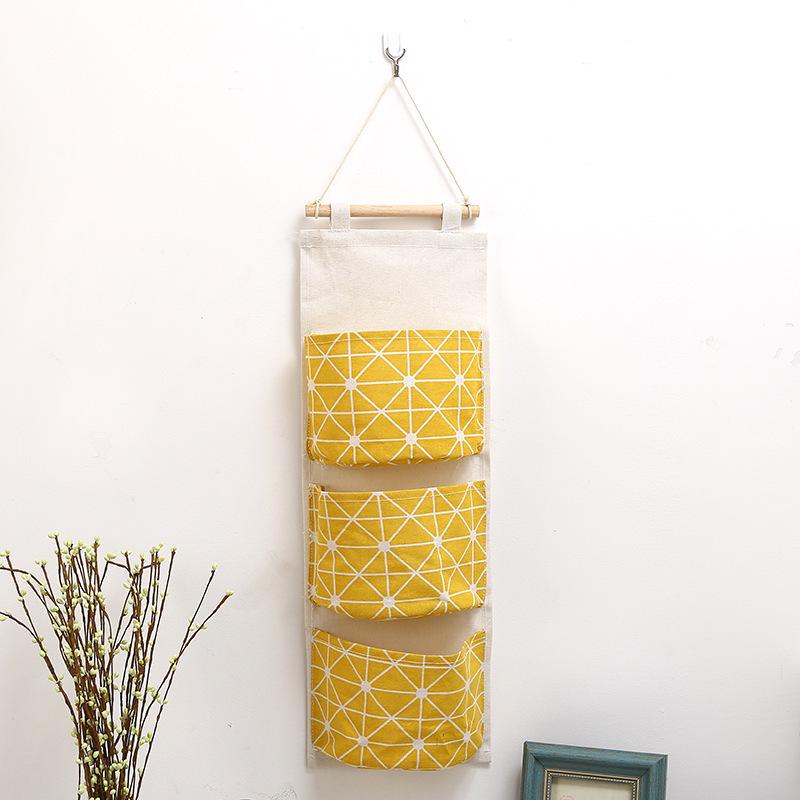 3 Pockets Hanging Organizers Smudge-proof Hanging Storage Bag Wall Mounted Clocollection Organizer Bear Flamingo Sundries Bags Home Decor
