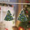 2D Flat Christmas Tree Earrings Acrylic Christmas Holiday Earrings Colourful Christmas Tree Drop Dangle Earrings for Christmas Jewelry Gifts for Women