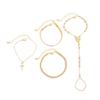 Salircon 4 Pcs/Set Vintage Gold Color Jesus Cross Pendant Bracelet for Women Creative Y-Shape Finger Chain Charm Bangles Jewelry