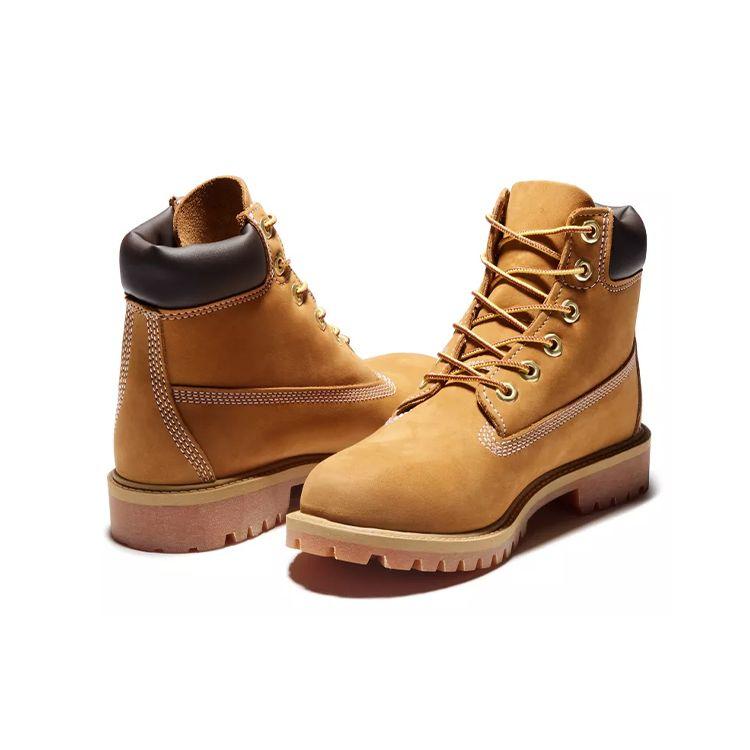 Timberland Узкие водонепроницаемые классические рабочие ботинки из высококачественной кожи для детей, желтые 12909M