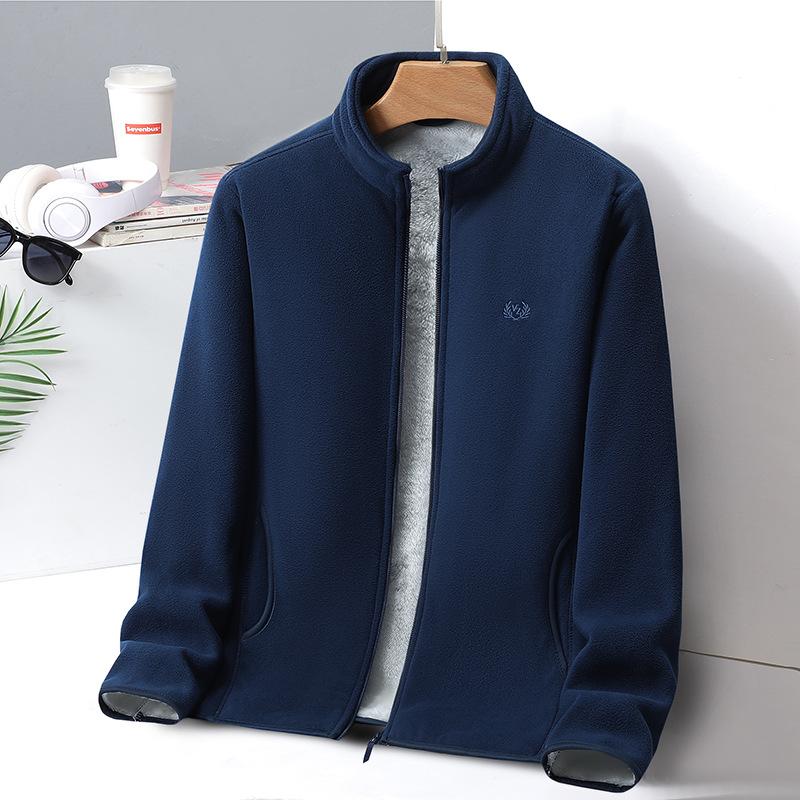 Флисовое пальто для мужчин, флисовое пальто с утолщенным флисом, капюшон для мужчин, средний и старый, теплая куртка для мужчин, большой размер
