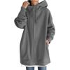Women's Zip Hooded Long Sweatshirt Lightweight Loose Long Sleeve Casual Sweatshirt With Pocket