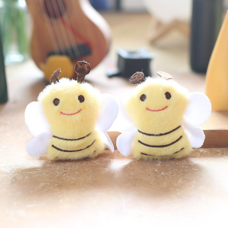 Plush Bee Mini Toy Keychain Pp Cotton Stuffed Animal Girls Accessory Decor Room