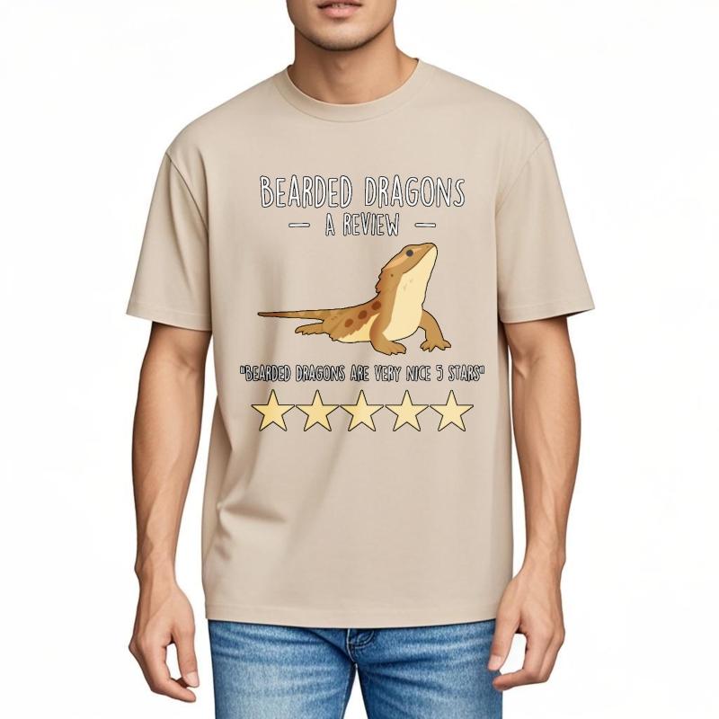 Cheap Tshirt Funny tshirt Travel For her Crew Neck t shirt Brand Bearded Dragons A Review Five Stars Basic For her Top tees