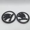 wzvbd3 2pcs 90mm 80mm for SKODA Car Front Grille Head Hood Bonnet Emblem Rear Tail Bumper Trunk Sticker Badge Styling Accessories
