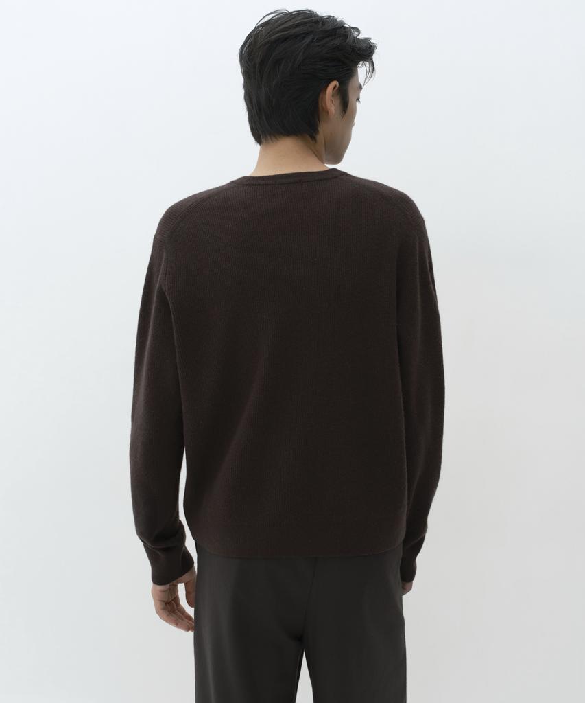 MUSINSA STANDARD [Victoria Wool] Minimal Ribbed Crop Knit [Dark Brown]