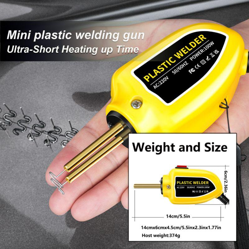 100 Вт Сварочный мини-степлер для пластика, сварочный пистолет для пластика, комплект для ремонта автомобильного бампера, инструменты