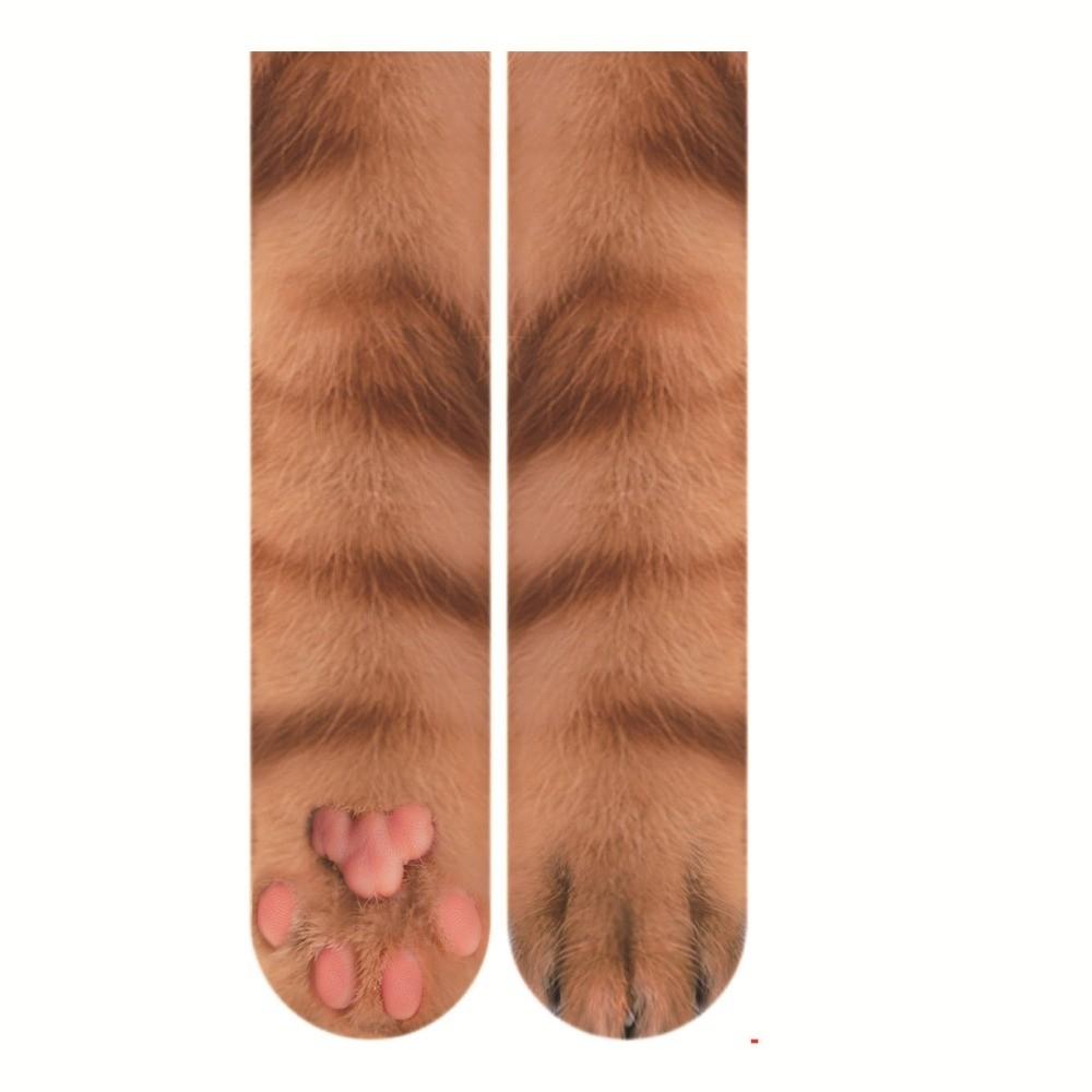 Thicken 3D Print Animal Paw Socks Breathable Novelty Stocking Creative Thermal Calf Socks  Adult