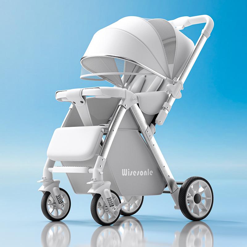 Elevated Baby Stroller: Reclining, Lightweight, Foldable, Two-Way Shock Absorption for Newborns