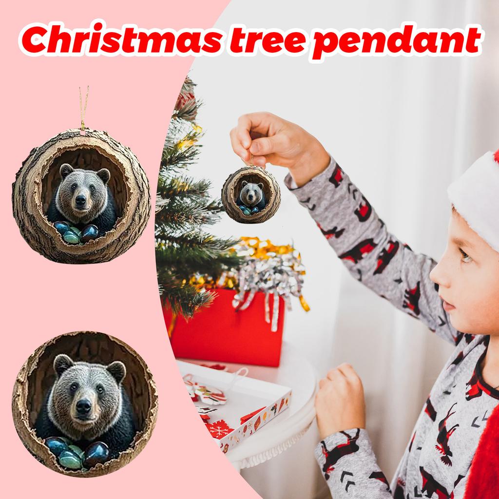 2D Acrylic Animal Christmas Decoration Christmas Tree Pendant