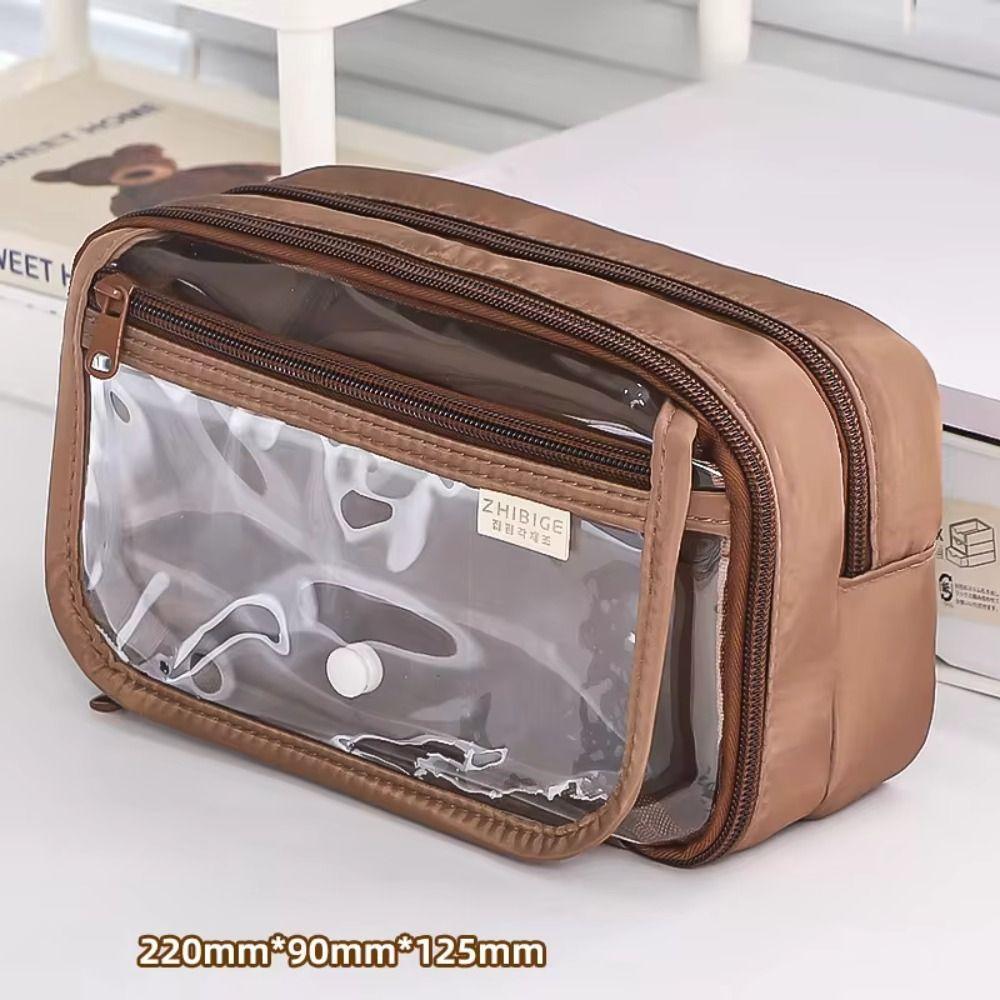 Multi-layer Transparent Pen Bag Large Capacity Stationery Box Transparent Pencil case Students