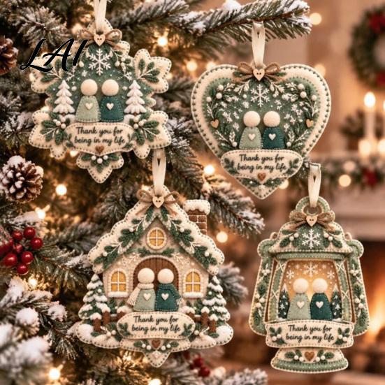 Durable Fabric Party Supplies Christmas Tree Hanging Ornament Handmade Felt Pendant for Holiday Decorative Item Office Decoration Seasonal