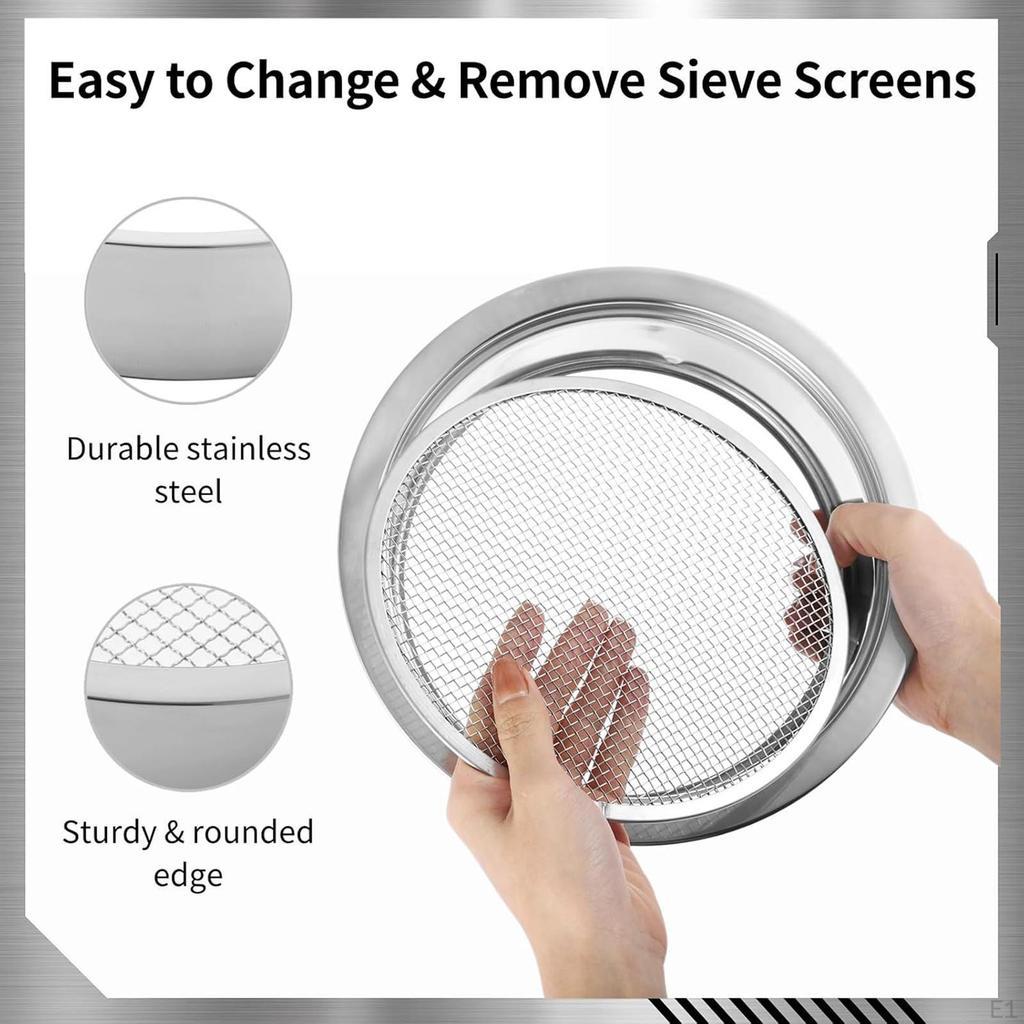 Soil Sieve Rock Sifter 11.81inch Multipurpose Gardening Garden Sifting Screen for Debris