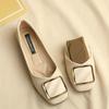 Мода 2024 Кожа Весна Осень Ручная работа Балетки Женские Лоферы Удобная Мягкая Кожа Металлическая Кнопка Женские Балетки