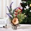 25CM Table Mini Christmas Tree with Flower, Small Size Christmas Trees Gift for Kids and Friends, Desktop Christmas Tree, New Year's Tree Decoration