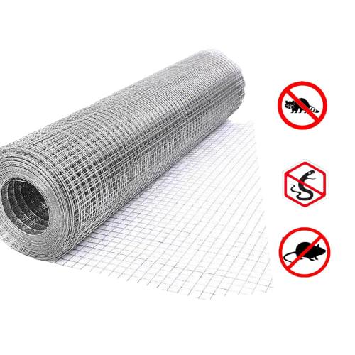 Kilogorge Wire Netting, Rat Repellent, Animal-Proof Wire Netting, 6m*50cm, 0.6mm Wire Diameter, 6mm Mesh, Rust-Resistant, Galvanized, Roll, Gardening