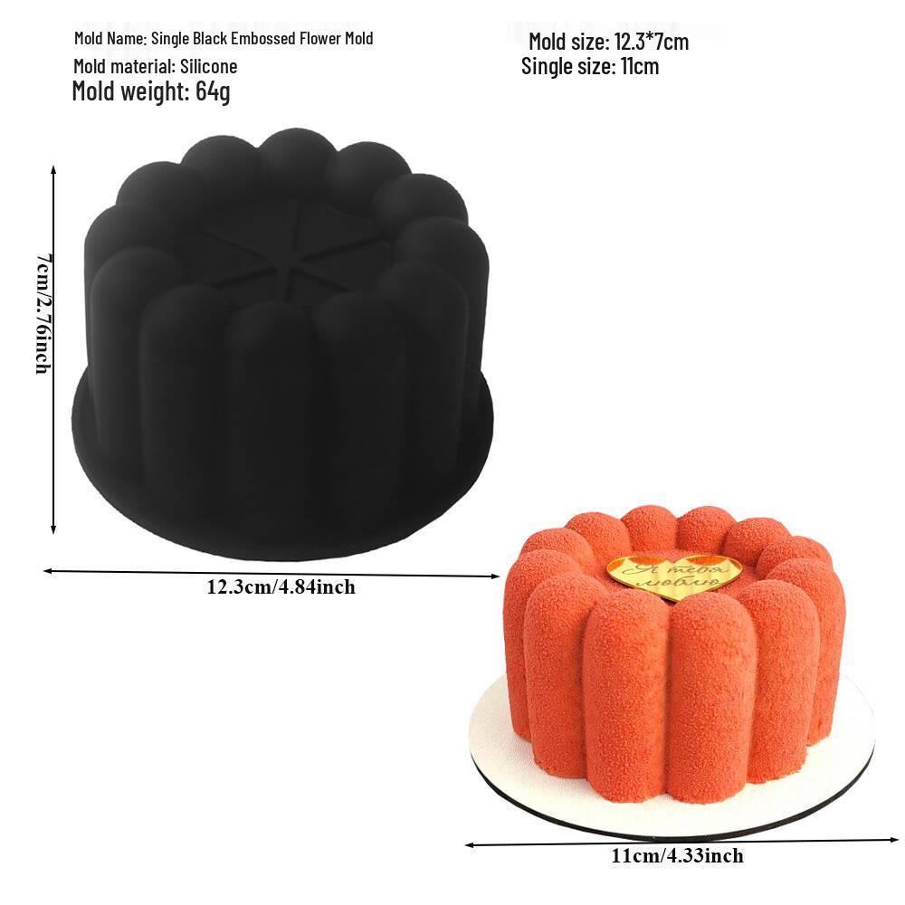 6-Cavity Flower & Heart Silicone Mousse Mold for Chocolate and Cakes