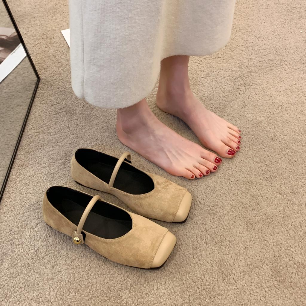 Модная женская обувь Мэри Джейн Модная леопардовая обувь с квадратным носком Винтажная обувь слипоны Весна-осень 2025 Мягкая подошва Замшевые балетки