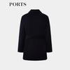 Ports Женское классическое пальто из смесовой шерсти с поясом