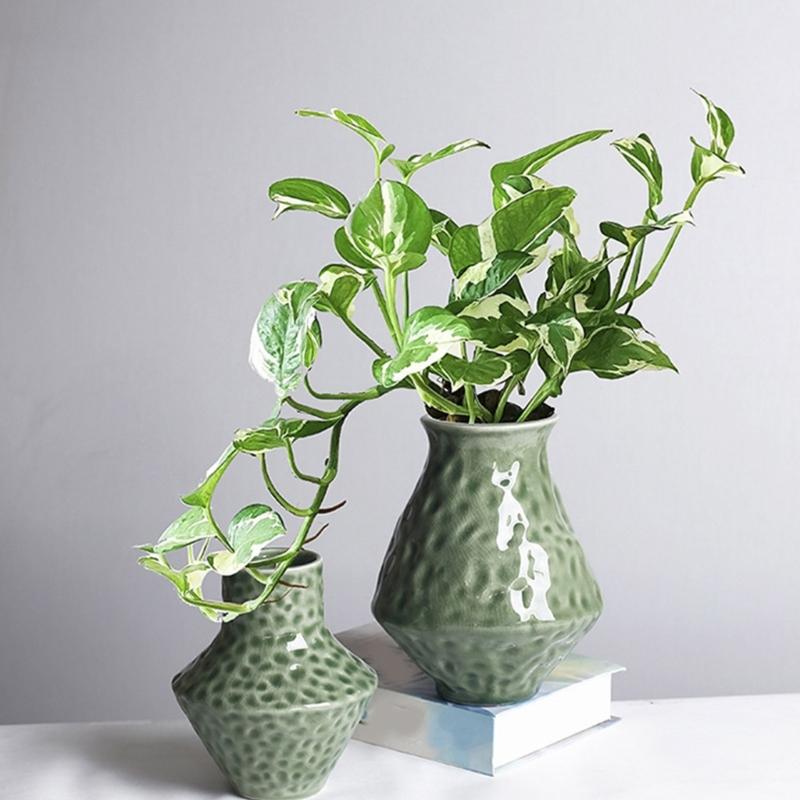 Artisanal Textured Ceramics Flower Arrangement Vases Organic Imperfects Design for Modern Styling