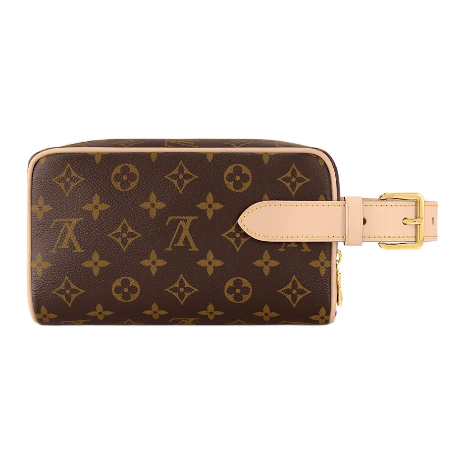 Louis Vuitton Косметичка Monogram Canvas с кожаной отделкой Женская косметичка Коричневый M83112