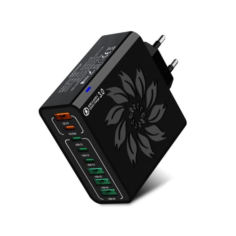 High Speeded USB Charger Adapter 8 Port Intelligent Power Delivery For Simultaneous Smartphones Tablets Multiple Devices