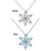 Women Frozen Snowflake Necklace Silver Plated Rhinestone Crystal Pendant Chain Christmas Gift