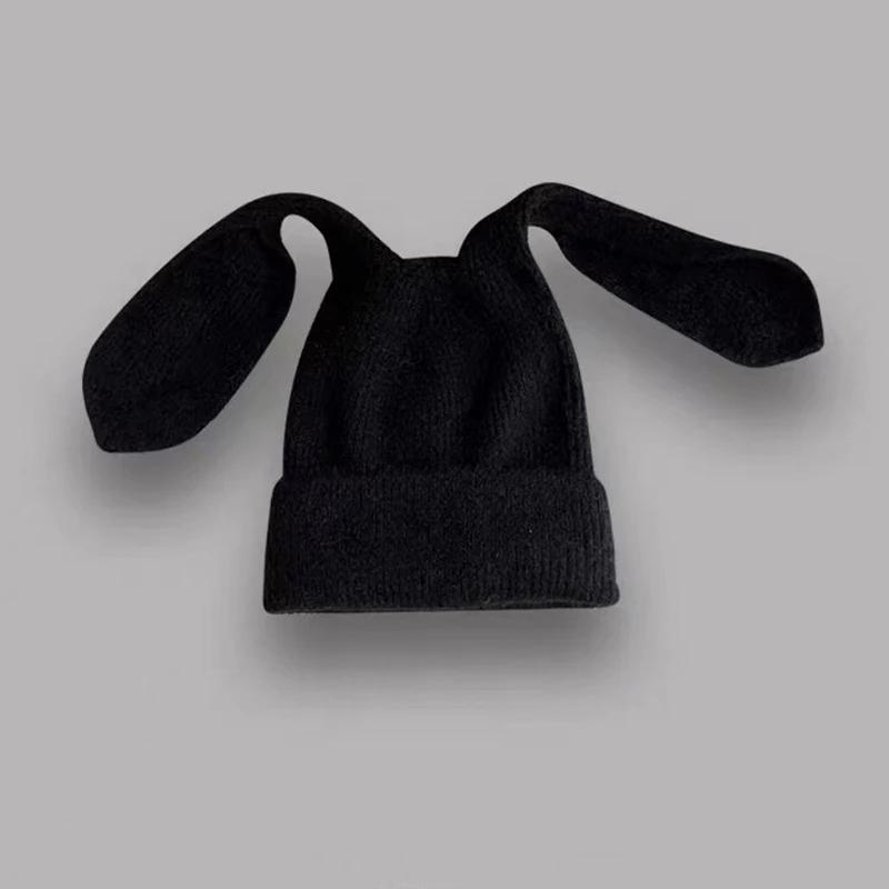 Long Ear Hat Crochet Knitted Hats Cute Bunny Hat Rabbit Ears Hats For Women Winter Warm Cap