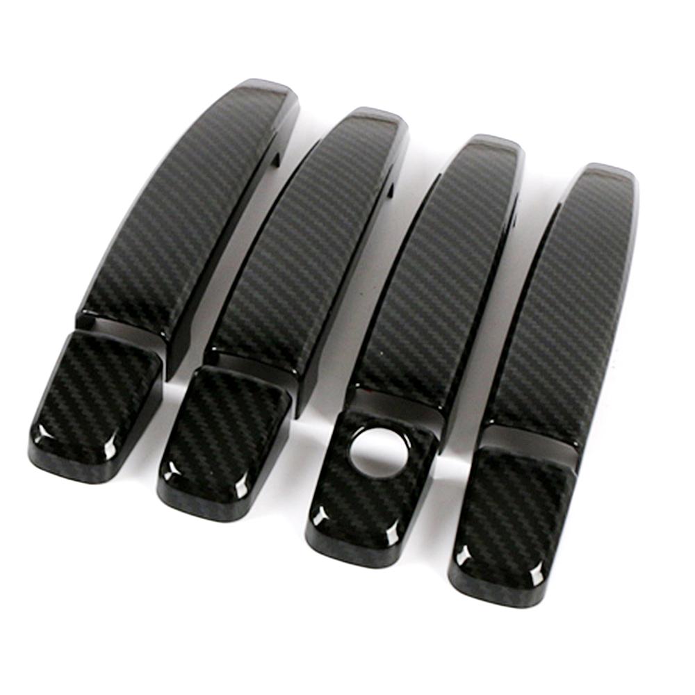 For Opel Insignia A 2008-2018 Carbon Fiber Printed Exterior Side Door Handle Cover Trim Moulding Frame
