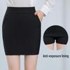 Women's Plus Size High Waist Stretch Bodycon Midi Skirt with Pockets - Anti-Exposure, Slimming, Professional Workwear